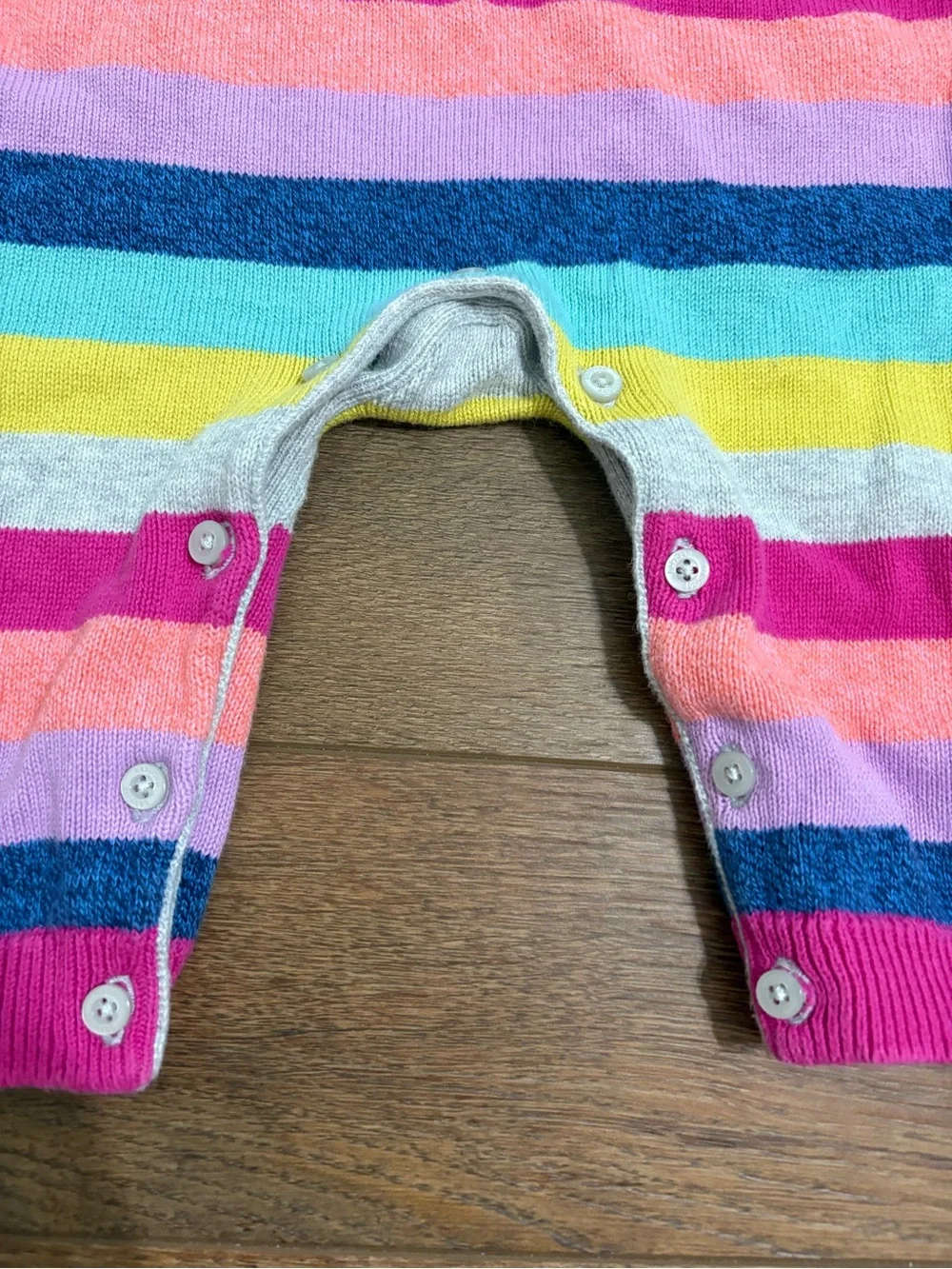 Baby GAP Striped Knit One-Piece Romper in Pink, Yellow, Blue & Cream size 6-12m